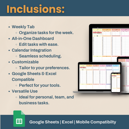 WeeklyFlow: Spreadsheet for Planning