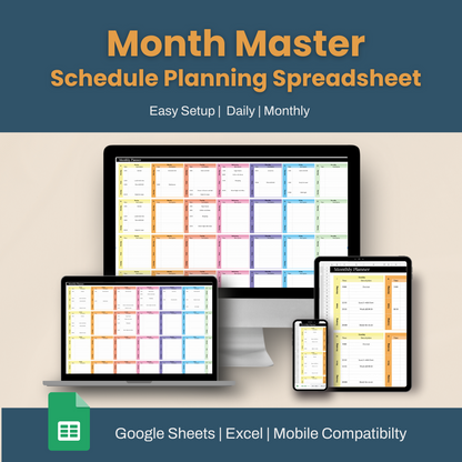 Month Master: Schedule Planning Spreadsheet