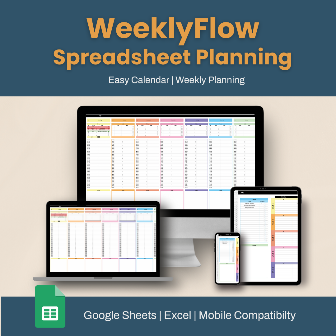 WeeklyFlow: Spreadsheet for Planning