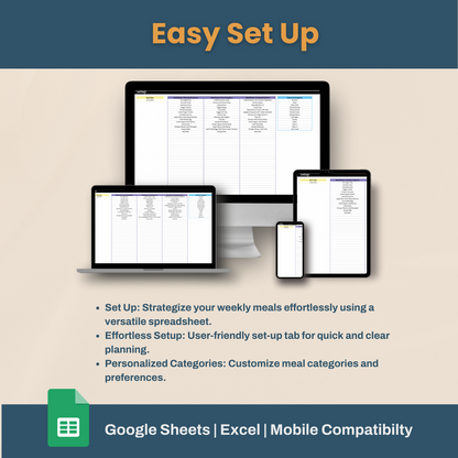 SpreadEats: Meal Planning Made Easy Spreadsheet