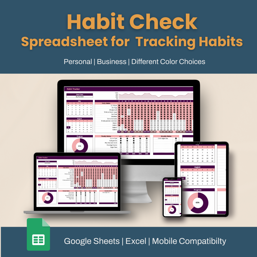 HabitCheck: Spreadsheet for Tracking Habits