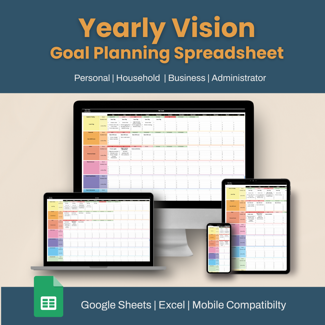 YearlyVision: Goal Planning Spreadsheet