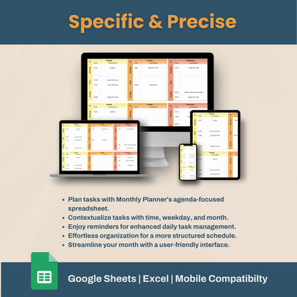 Month Master: Schedule Planning Spreadsheet